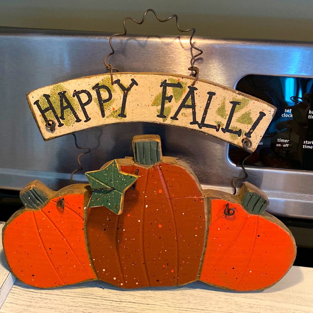 🍁🧡🎃FALL DECOR-Reversible Fall Hanging Plaque-Good for all season long!